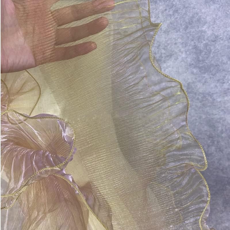 Creativesugar 5 Yards Retro Ruffle Pleated Chiffon Trim Dress Bag Decoration Tulle Fabric Applique Trimming Craft Sewing (Pennisetum Purple) - Image 2